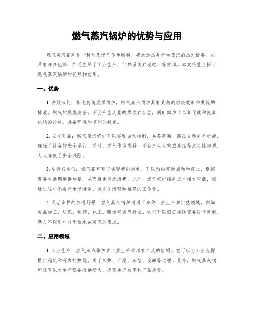 燃气蒸汽锅炉的优势与应用
