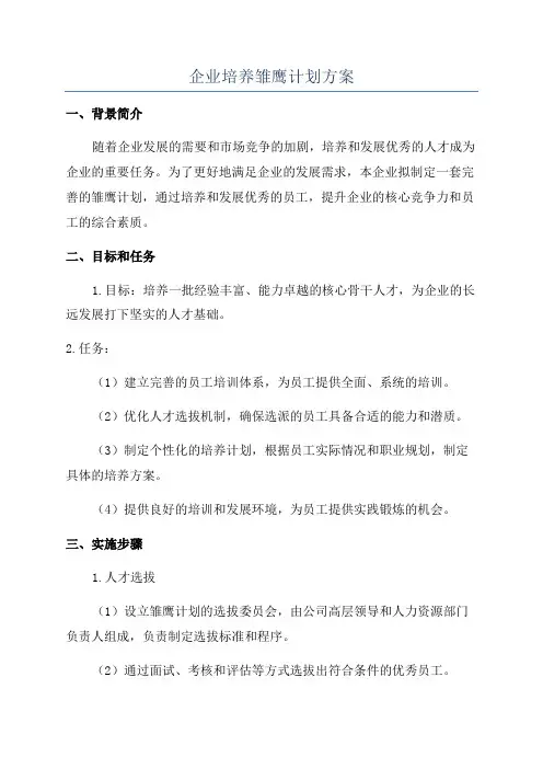 企业培养雏鹰计划方案