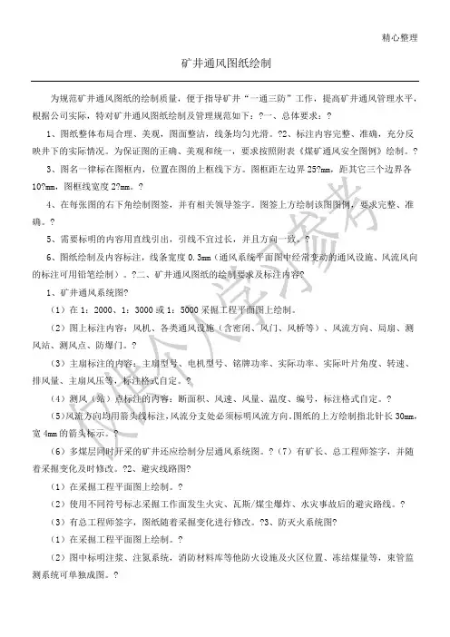 矿井通风系统图纸绘制及图例