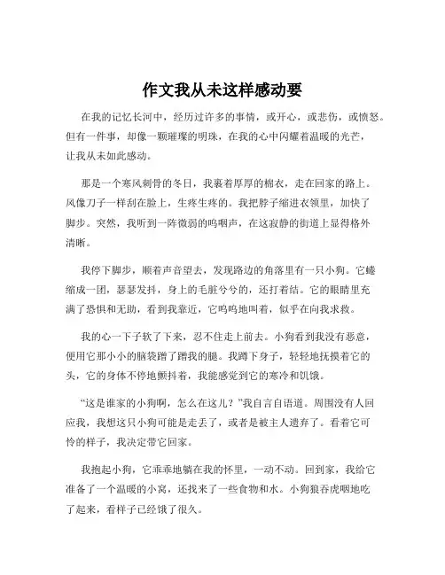 作文我从未这样感动要