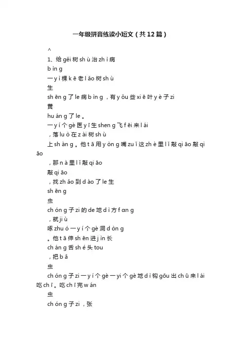 一年级拼音练读小短文（共12篇）