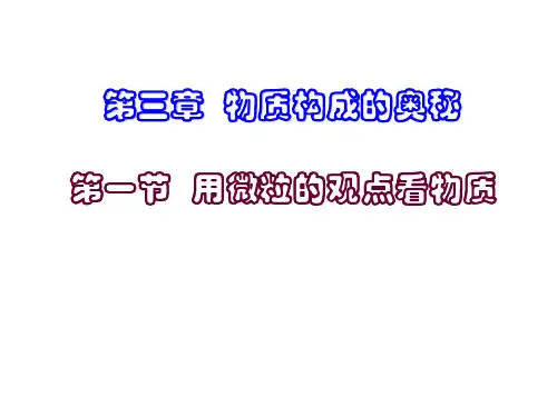 初中化学沪教版九年级上册第1节 构成物质的基本微粒