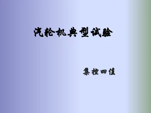 汽轮机典型试验讲解