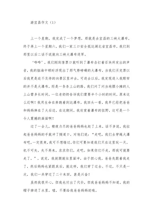 宜昌之旅作文600字