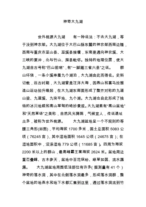 神奇大九湖