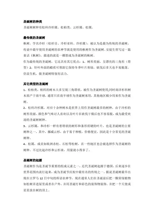 圣诞树是哪种树