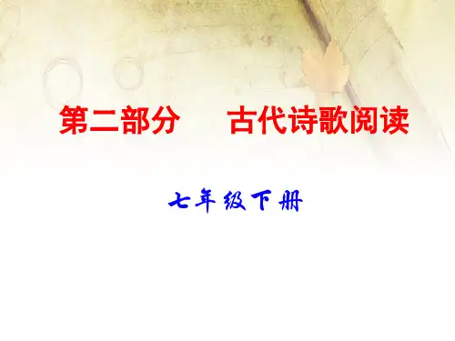 2020年中考语文古诗文阅读复习课件：古代诗歌阅读(文本阅读)七下(共69张PPT)