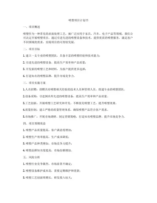 喷塑项目计划书