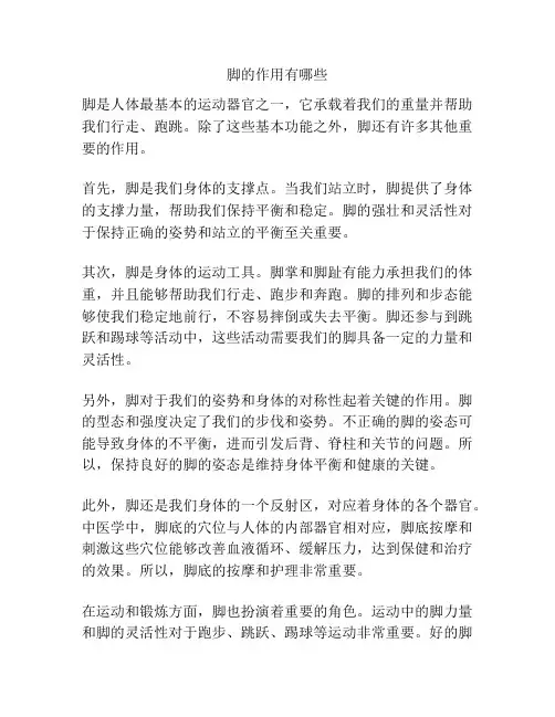 脚的作用有哪些