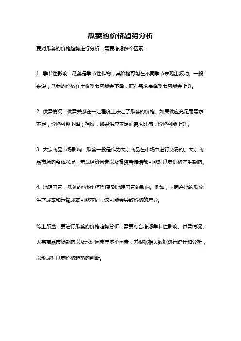 瓜蒌的价格趋势分析