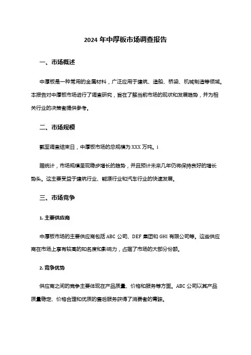 2024年中厚板市场调查报告