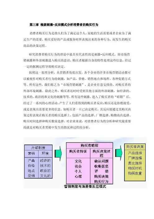 作业三第三章根据刺激-反应模式分析消费者的购买行为