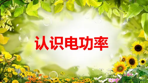 沪粤版初中物理九上 15.2  认识电功率  课件 优秀课件PPT