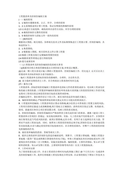 工程量清单编制方案【范本模板】