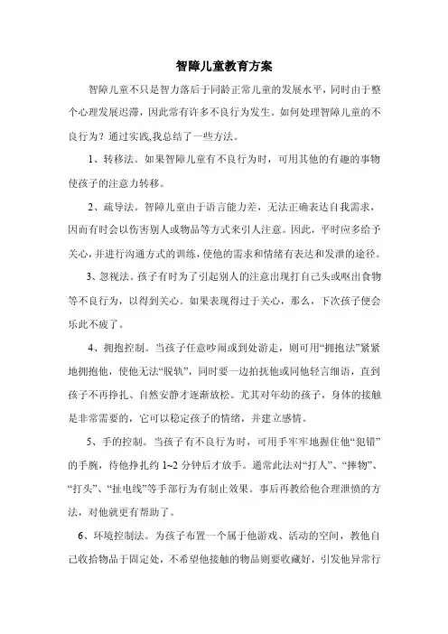 智障儿童教育方案