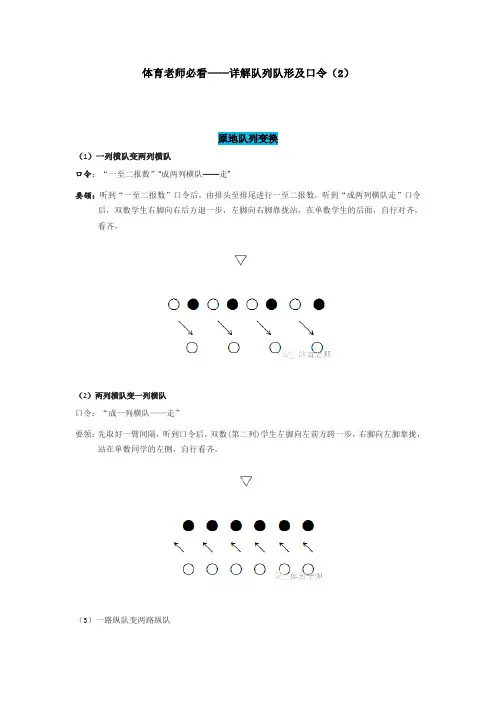 体育老师必看——详解队列队形及口令(2)