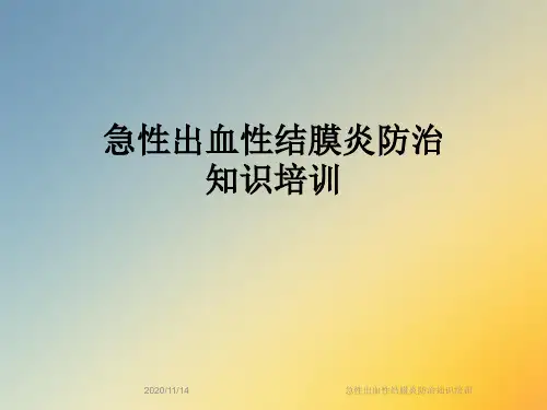 急性出血性结膜炎防治知识培训