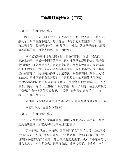 三年级打雪仗作文【三篇】