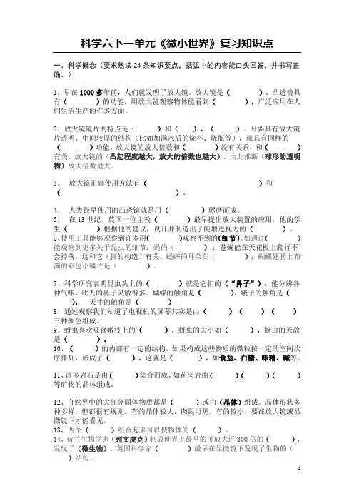 微小世界复习资料