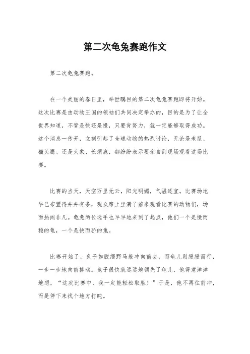 第二次龟兔赛跑作文