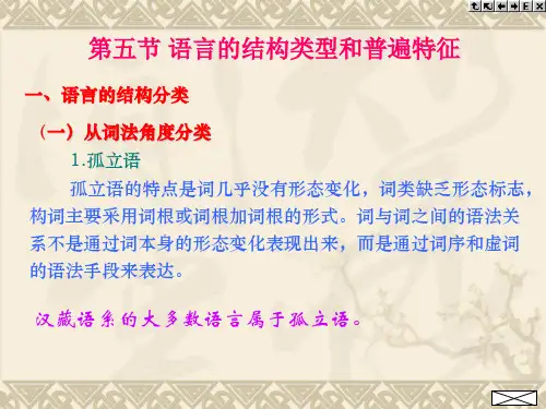 语言的结构类型和普遍特征讲解