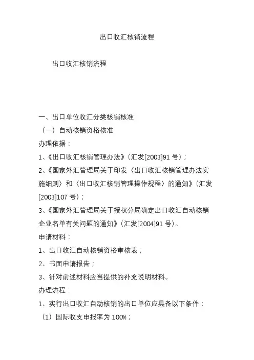 出口收汇核销流程