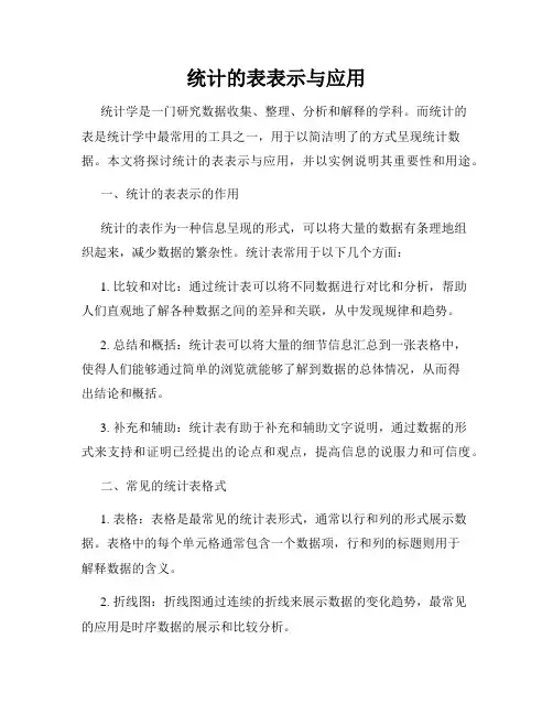 统计的表表示与应用