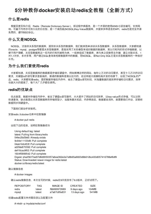 5分钟教你docker安装启动redis全教程（全新方式）