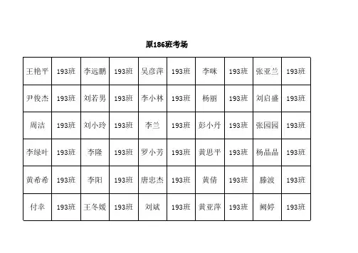 考场座次月考