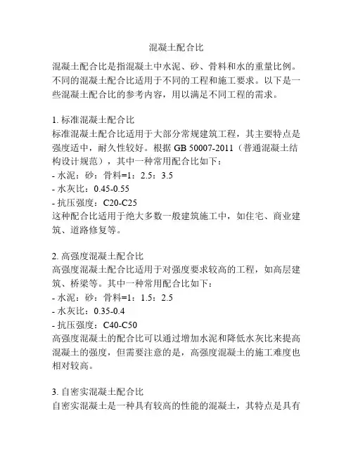 混凝土配合比 