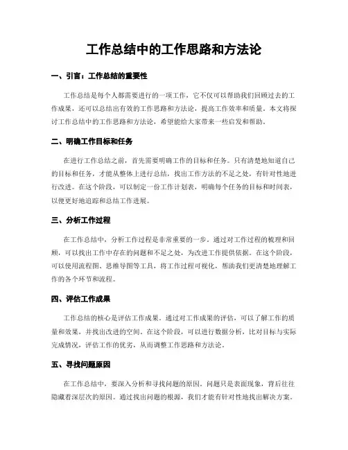 工作总结中的工作思路和方法论