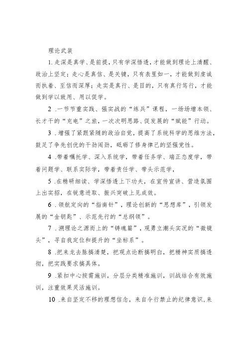 理论武装类排比句40例