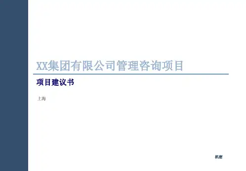 集团公司管理咨询项目建议书