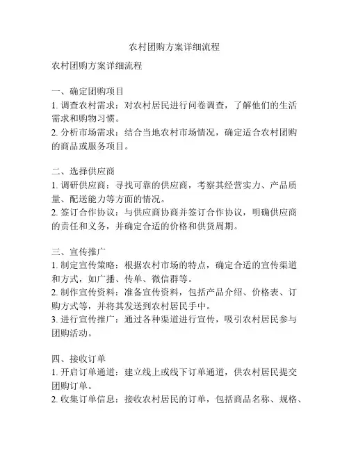农村团购方案详细流程