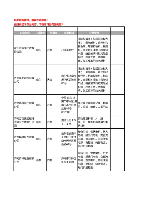 新版山东省济南片状工商企业公司商家名录名单联系方式大全10家