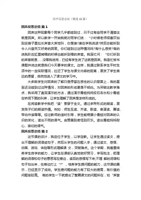 回声反思总结（精选16篇）