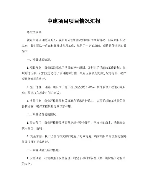 中建项目项目情况汇报