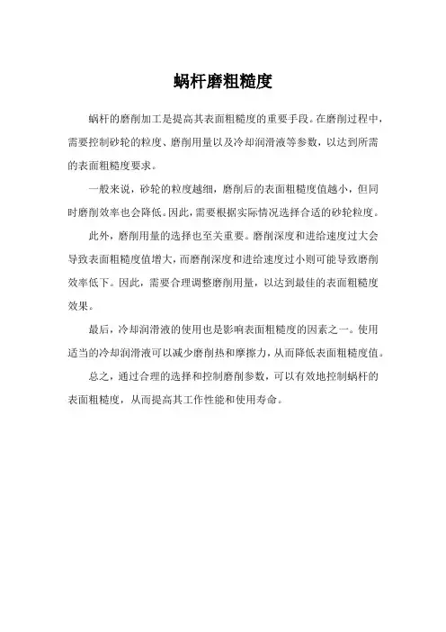 蜗杆磨粗糙度