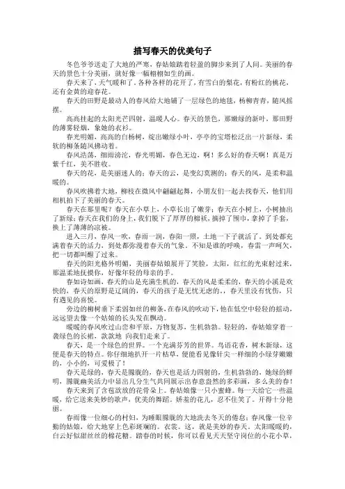 2023年描写春天的优美句子(70句)