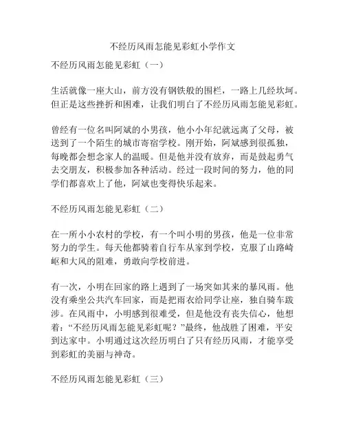 不经历风雨怎能见彩虹小学作文