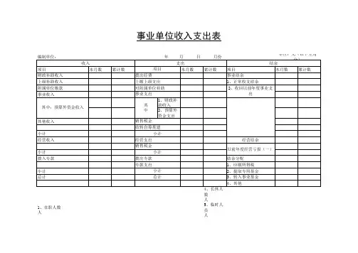 事业单位收入支出表