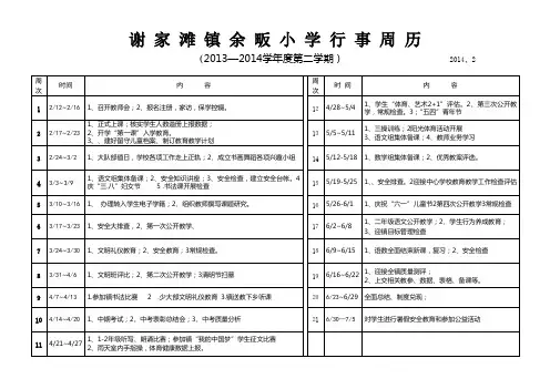 13—14第二学期行事周历