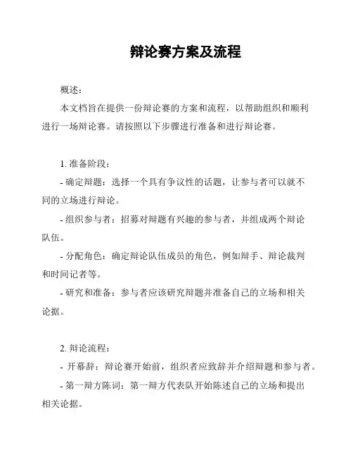 辩论赛方案及流程