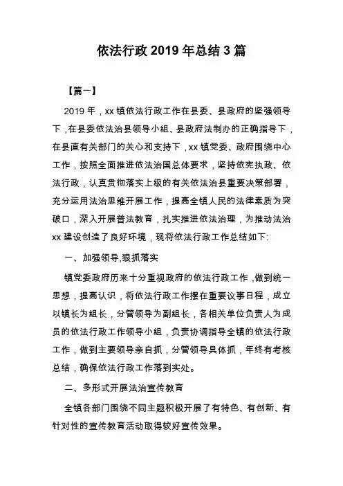 依法行政2019年总结3篇