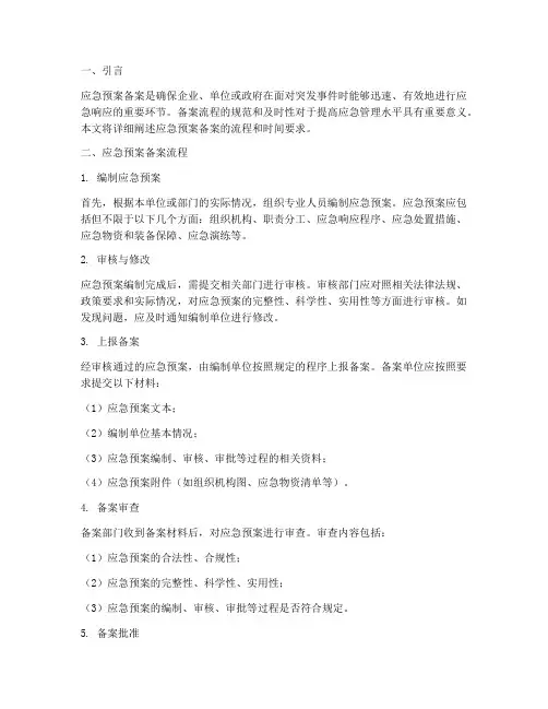 应急预案备案流程时间