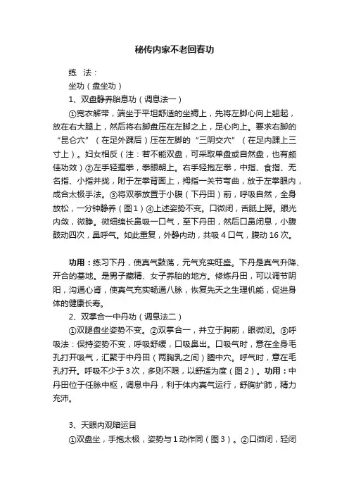 秘传内家不老回春功