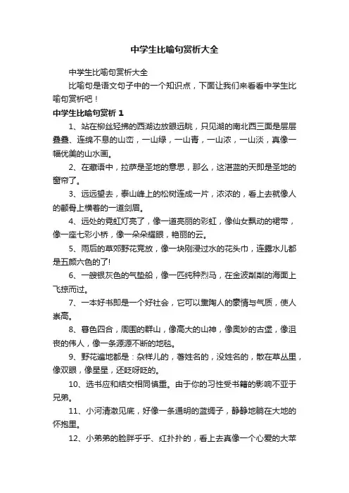 中学生比喻句赏析大全