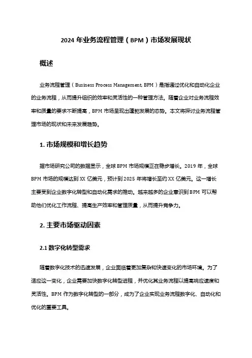 2024年业务流程管理(BPM)市场发展现状