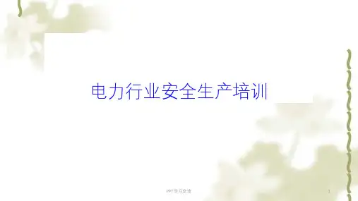 电力行业安全生产培训课件