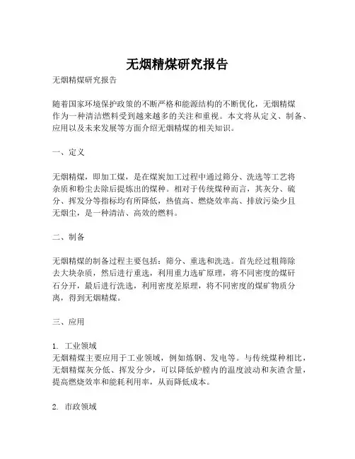 无烟精煤研究报告